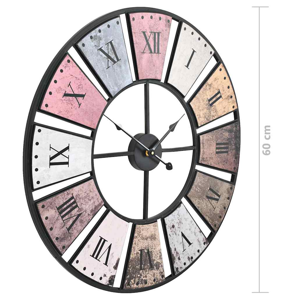 Wall Clock | Multicoloured | Metal, MDF | XXL | Decorative Inlays