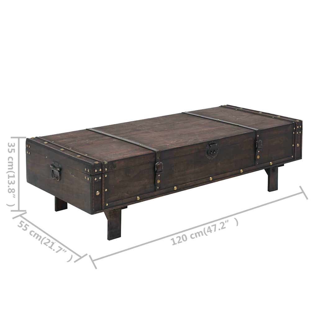 Coffee Table | Brown | Plywood, Artificial Leather | 120x55x35 cm