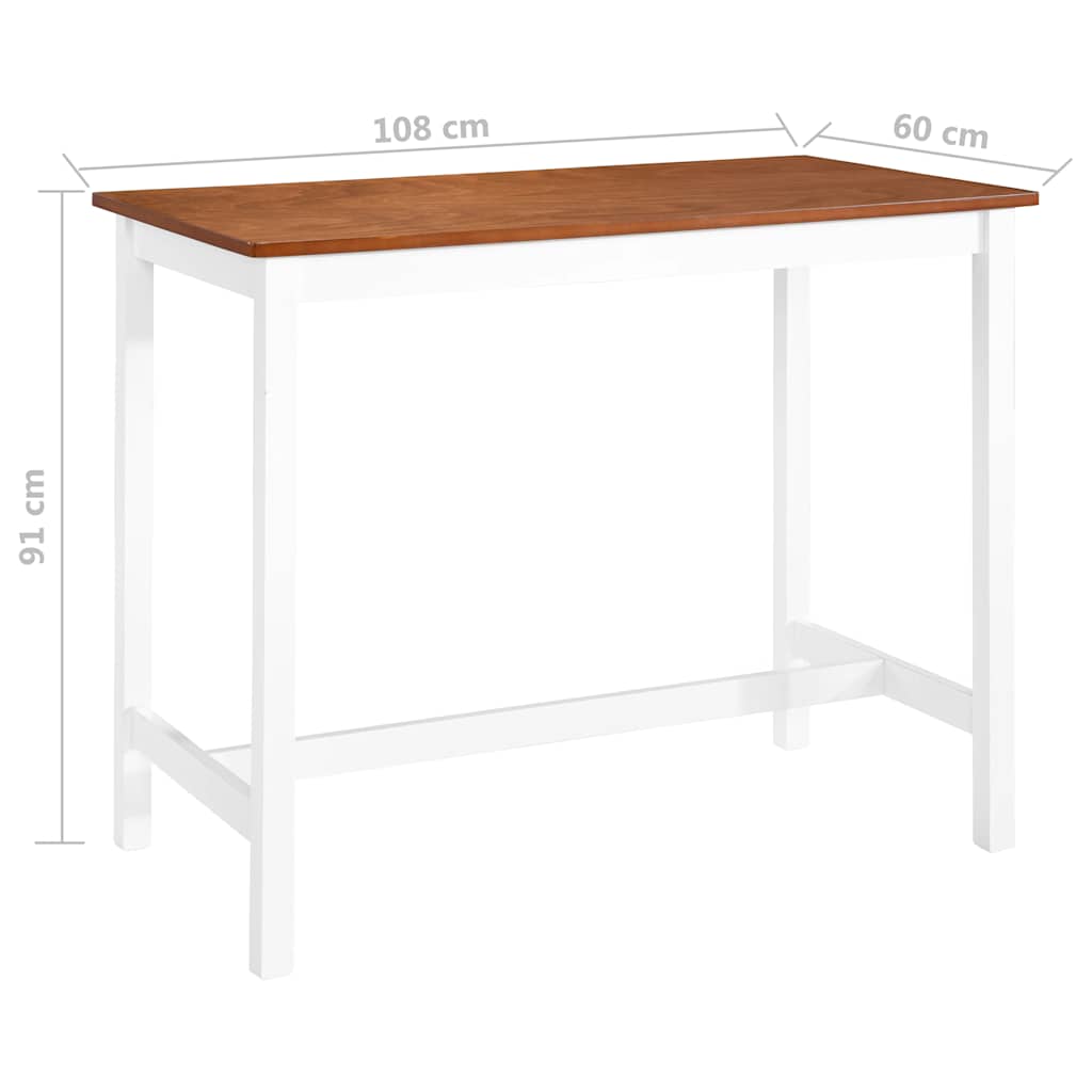 Bar Table | Brown and white | MDF top with wood veneer, solid wood legs