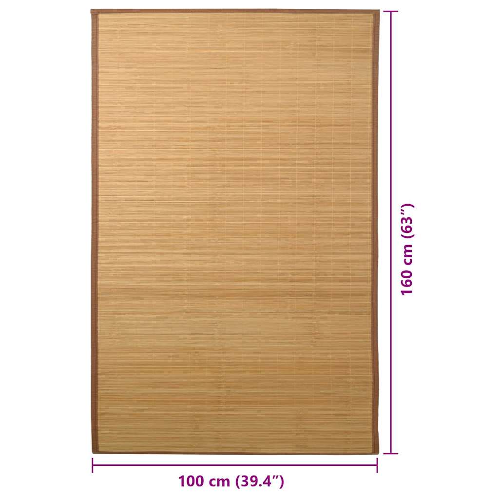 Rug Bamboo 100x160 cm Brown