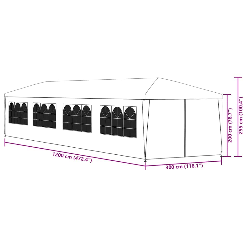 Garden Marquee | Blue | Polyethylene | Large | Water-resistant materials