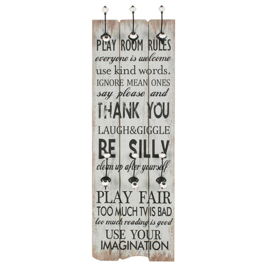 Coat Rack | Black and White | MDF board and metal | 40 x 120 cm | Hooks