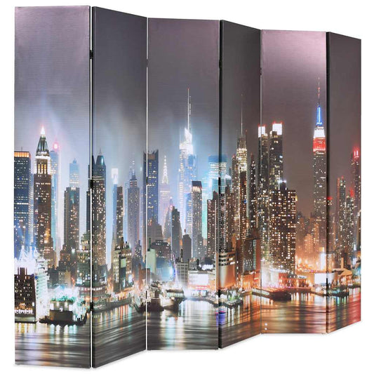 Folding Room Divider 228x170 cm New York by Night