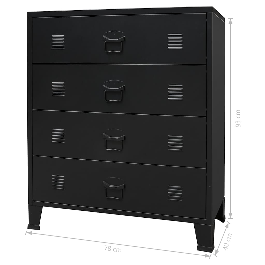 Chest Of Drawers | Black | Sheet Metal | Medium | Chest Of Drawers