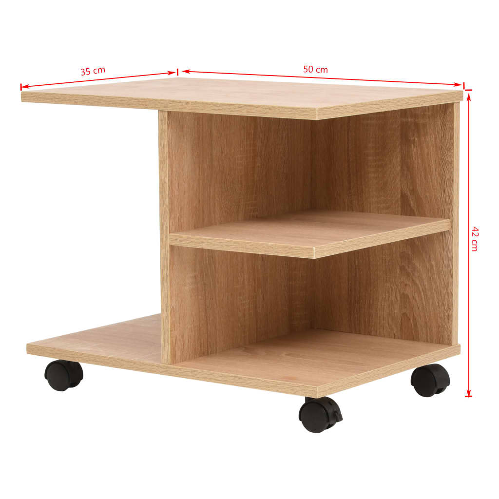 Rolling Shelf | Oak | Engineered wood with melamine finish | Medium