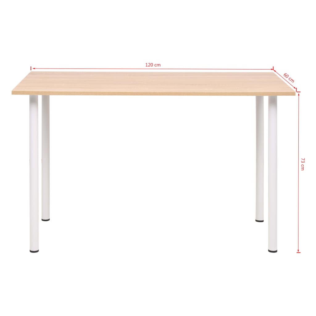 Dining Table | Oak and White | Engineered wood, Steel | Medium | Durable