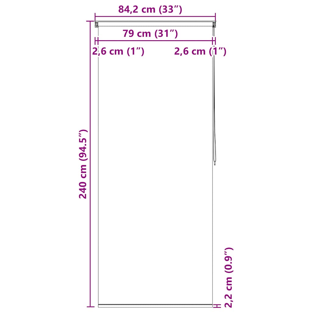Shower Roller Blind 80x240 cm Sea Star