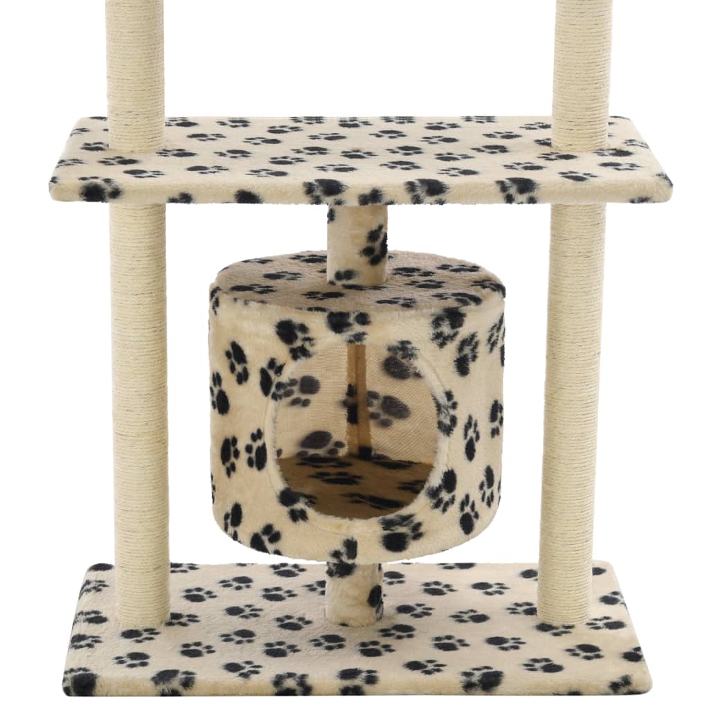 Cat Tree | Beige with paw prints