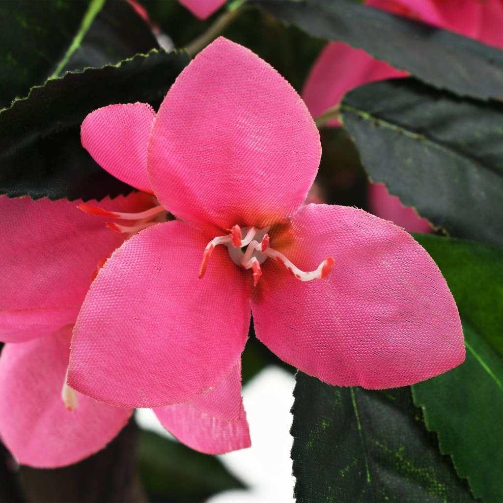 Artificial Plant | Green and Pink | Fabric flowers | 155 cm Tall