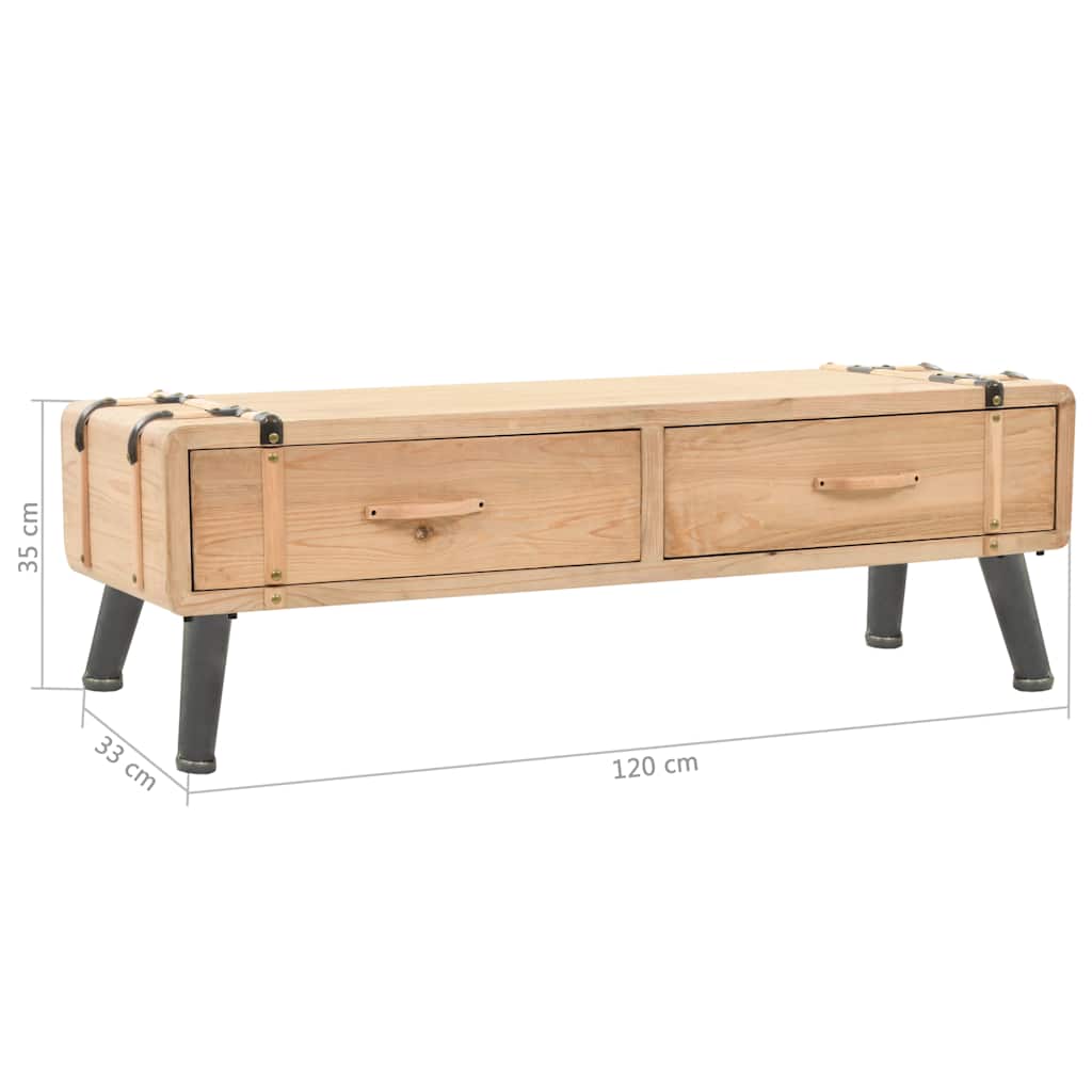 TV Cabinet | Natural Wood | Fir wood, MDF, Steel | Medium | TV Cabinet