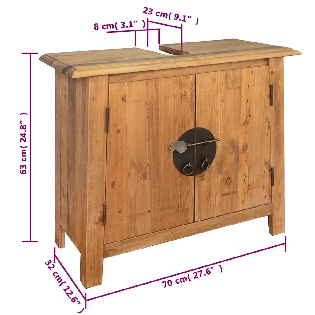 Vanity Cabinet | Natural pine | Solid pinewood | Medium