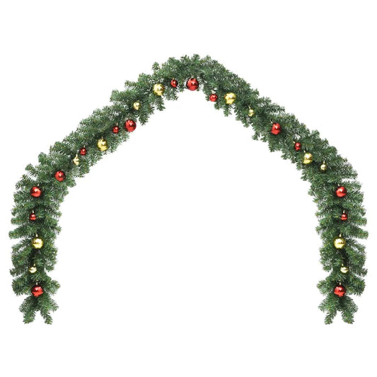 246408 vidaXL Christmas Garland Decorated with Baubles and LED Lights 20 m