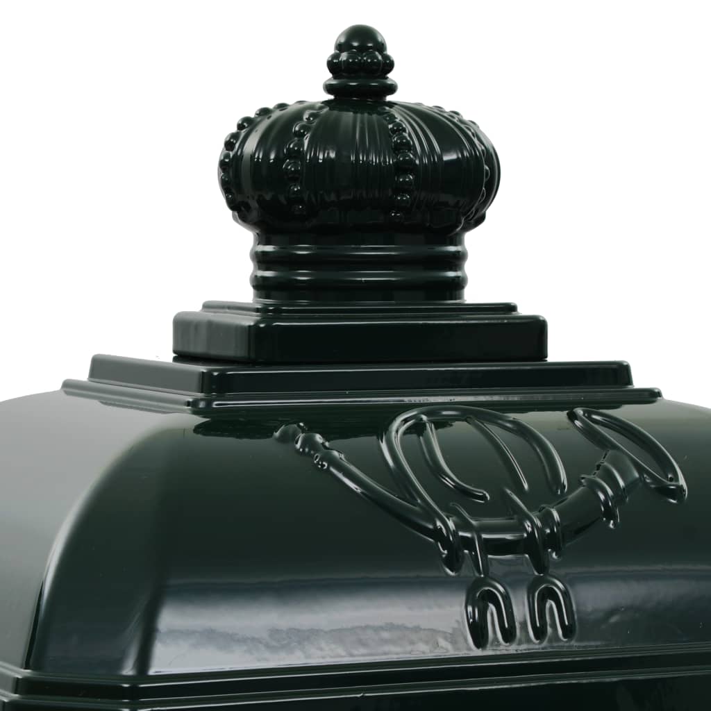 Pillar Letterbox | Green | Cast aluminium | Large | Decorative Inlays