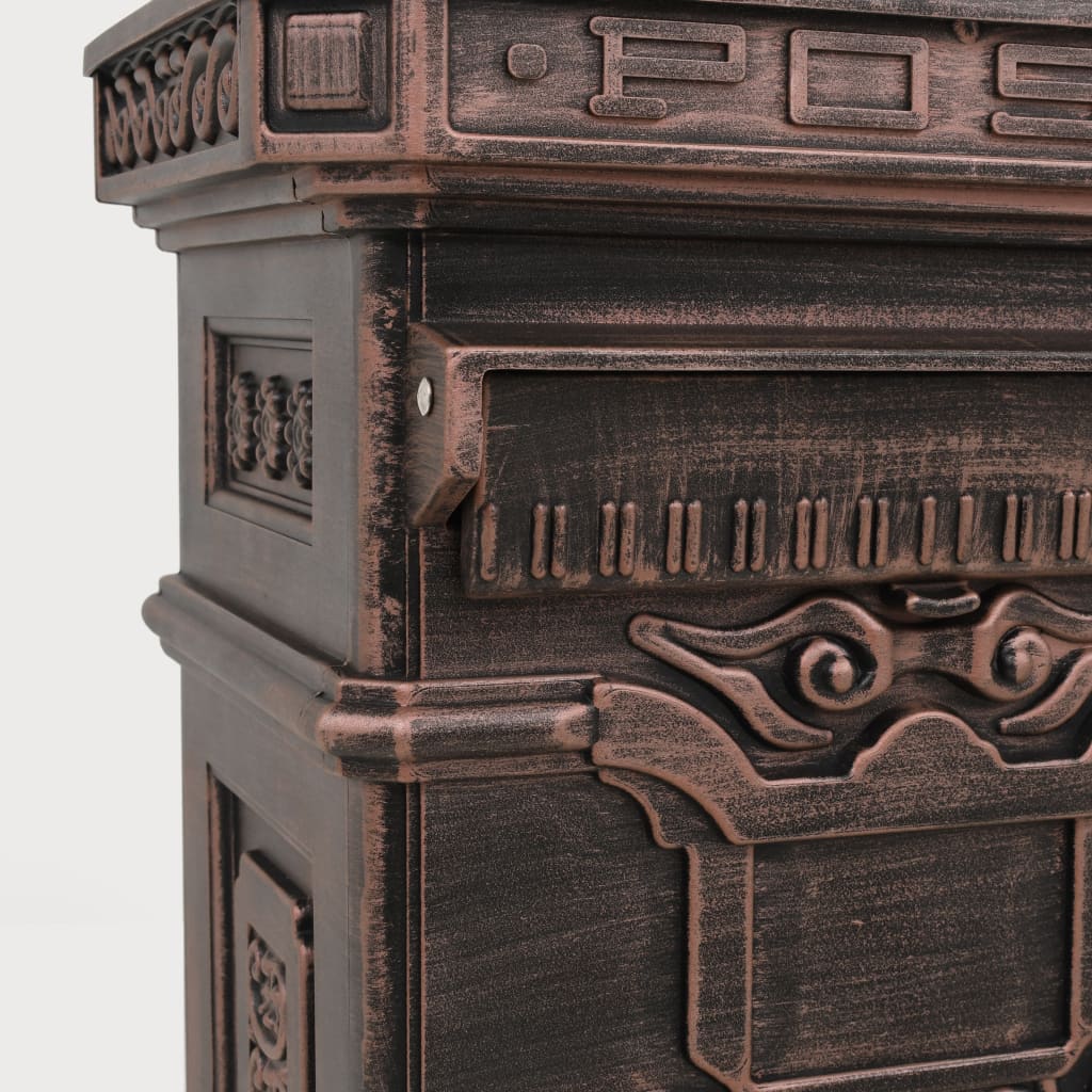 Pillar Letterbox | Bronze | Cast aluminium | Medium | Decorative Inlays