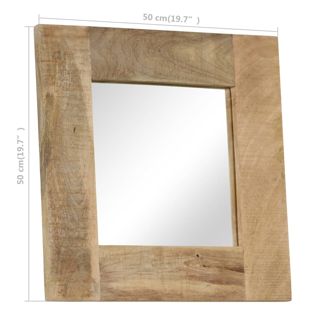 Mirror Solid Mango Wood 50x50 cm