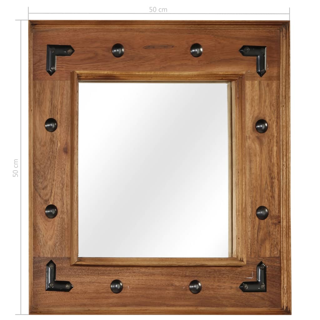 Mirror | Brown | Solid acacia wood, glass, powder-coated steel | Medium