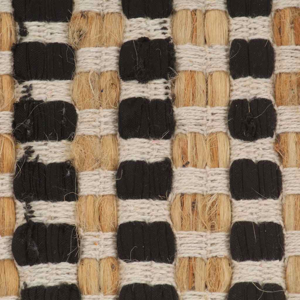 Bath Mat Set | Natural and black | Jute | Bath mat size: 52 x 83 cm