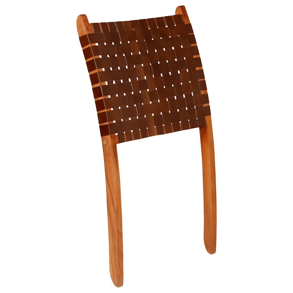 Chair | Brown | Real goat leather, Solid acacia wood | Standard size