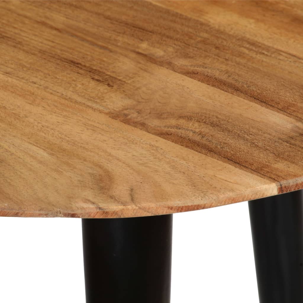 Coffee Table | Set of 3 | Brown and Black | Solid Acacia Wood and Steel