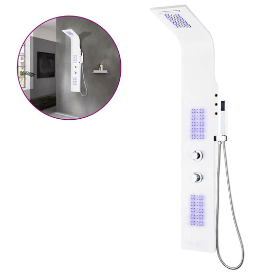 Shower Panel Unit Aluminium 20x44x130 cm White