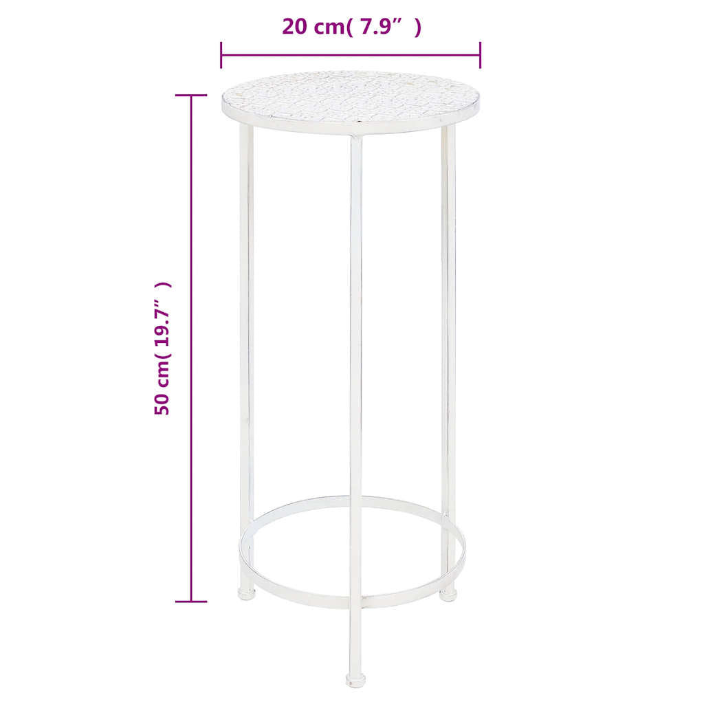 Plant Stand | Antique White | Metal | Medium | Stackable | Plant Stand