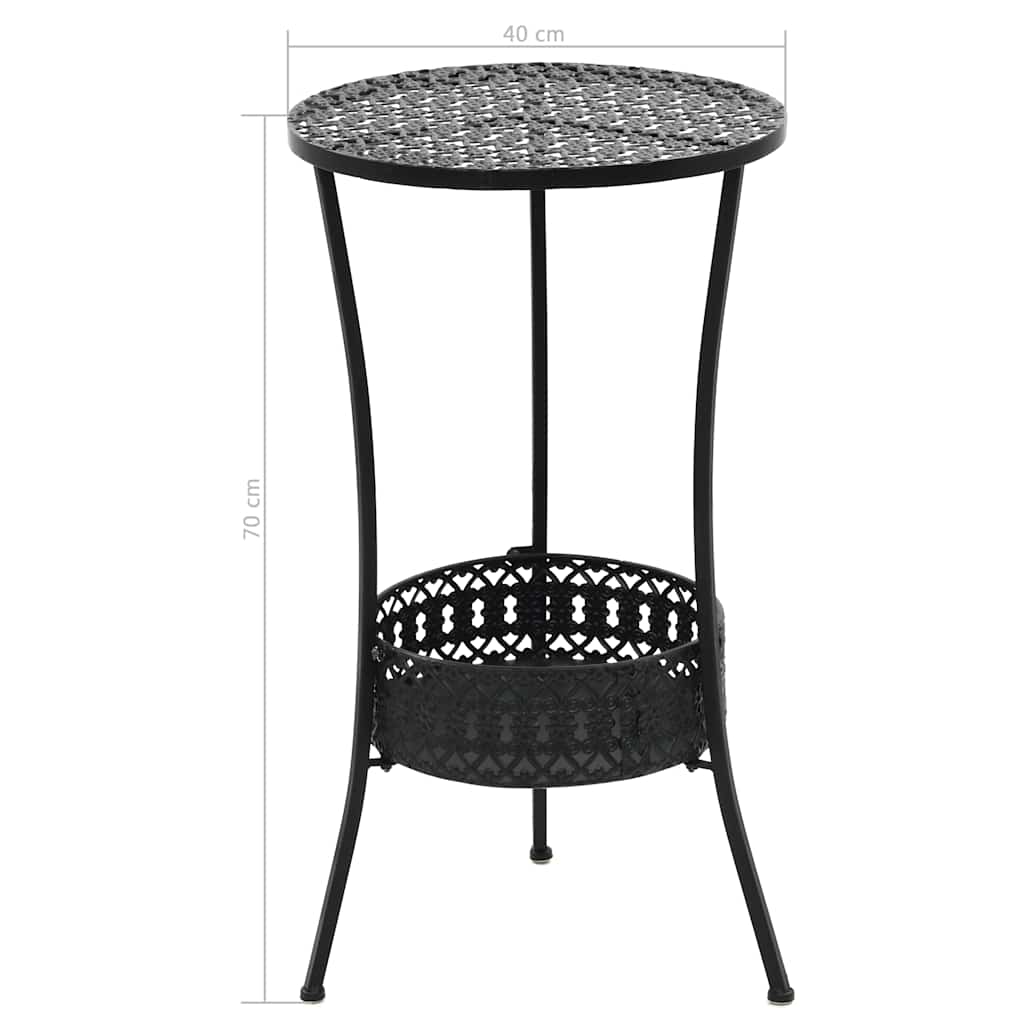 Table | Black | Metal | Small | Bistro Table | Round | Vintage