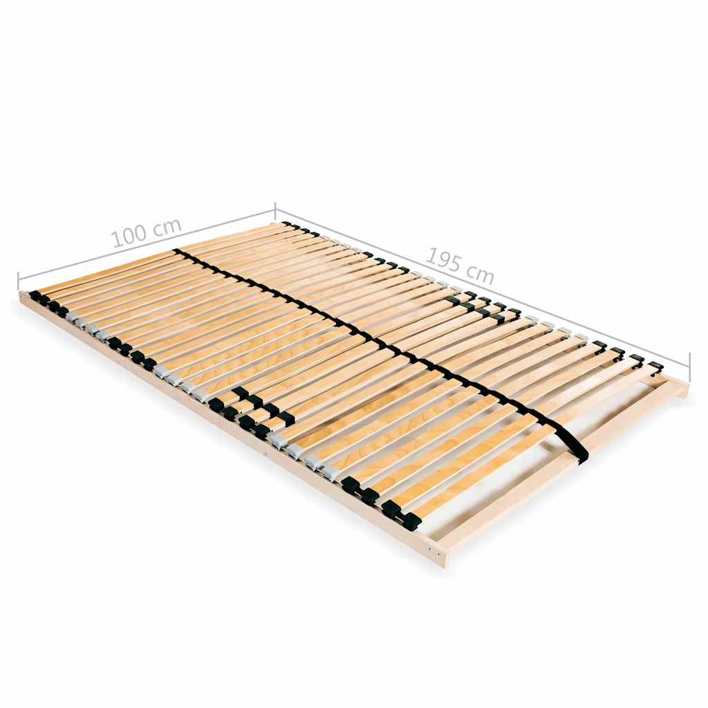 Slatted Bed Base without Mattress with 28 Slats 7 Zones 100x200 cm