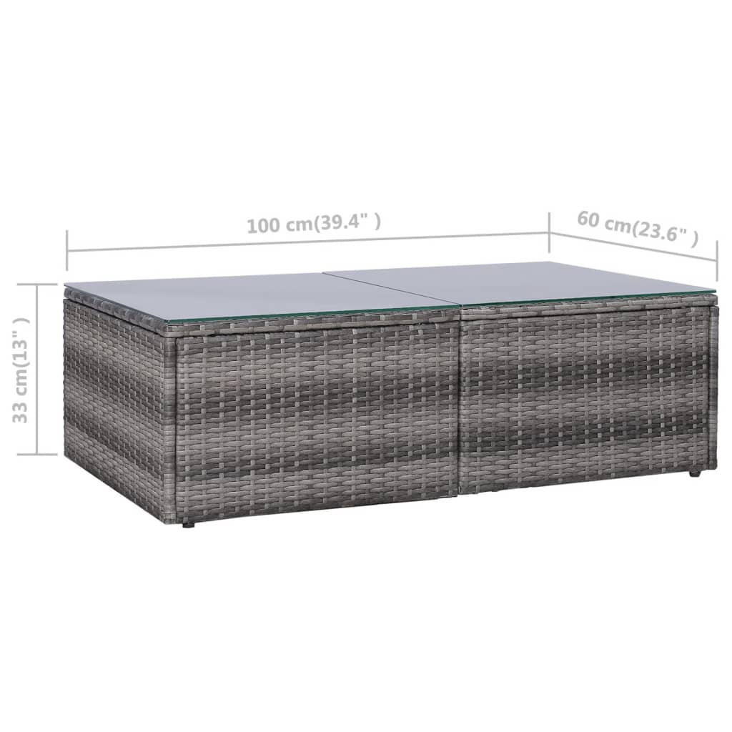 8 Piece Patio Lounge Set with Cushions Poly Rattan Gray