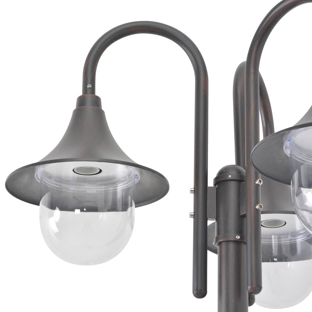 Garden Post Light | Bronze | Aluminium frame and PVC lampshade | Large