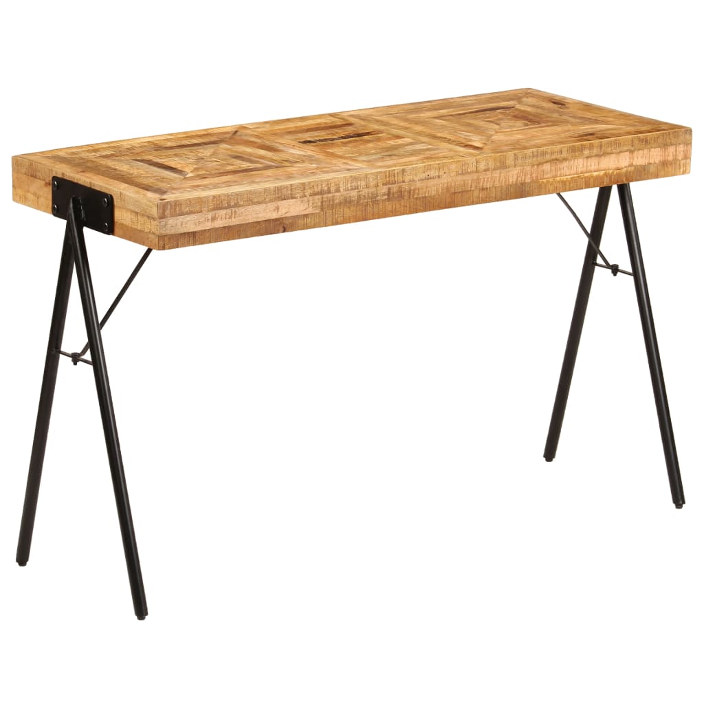 vidaXL Writing Table Natural wood Solid mango wood, Steel Medium