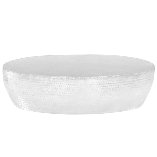 246506 vidaXL Coffee Table Hammered Silver 100x50x28 cm Aluminium