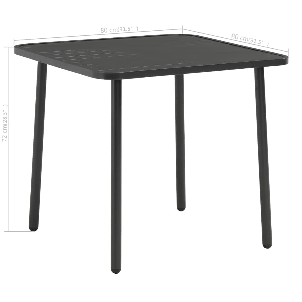 5 Piece Outdoor Dining Set Steel Dark Grey