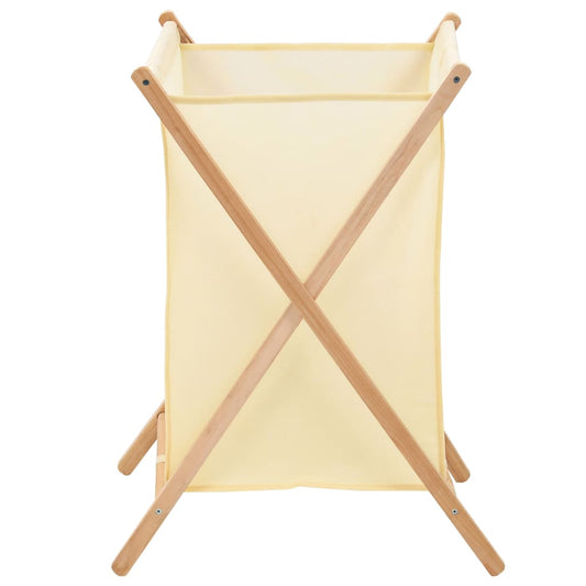 Laundry Basket Cedar Wood and Fabric Beige 42x41x64 cm