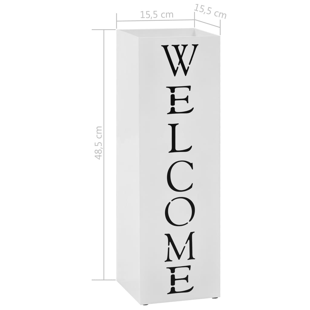 Umbrella Stand | White | Powder-coated steel | Medium | Decorative Inlays