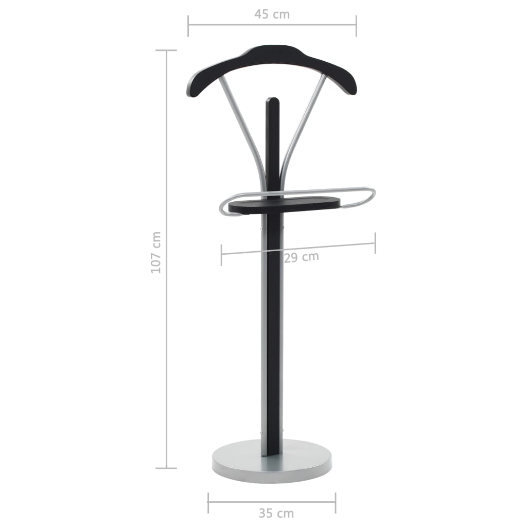 Valet Stand | Black and Grey | MDF and Steel | Lightweight | Valet Stand