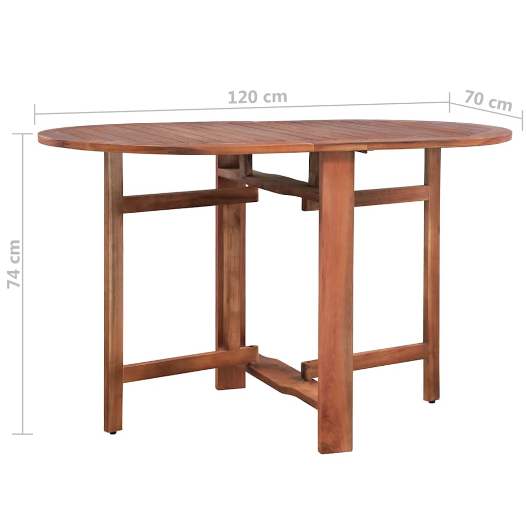 Dining Table | Brown | Solid Acacia Wood | Medium | Foldable