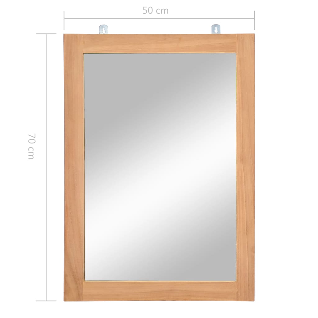 Mirror | Natural wood | Solid teak wood and glass | 50x70 cm