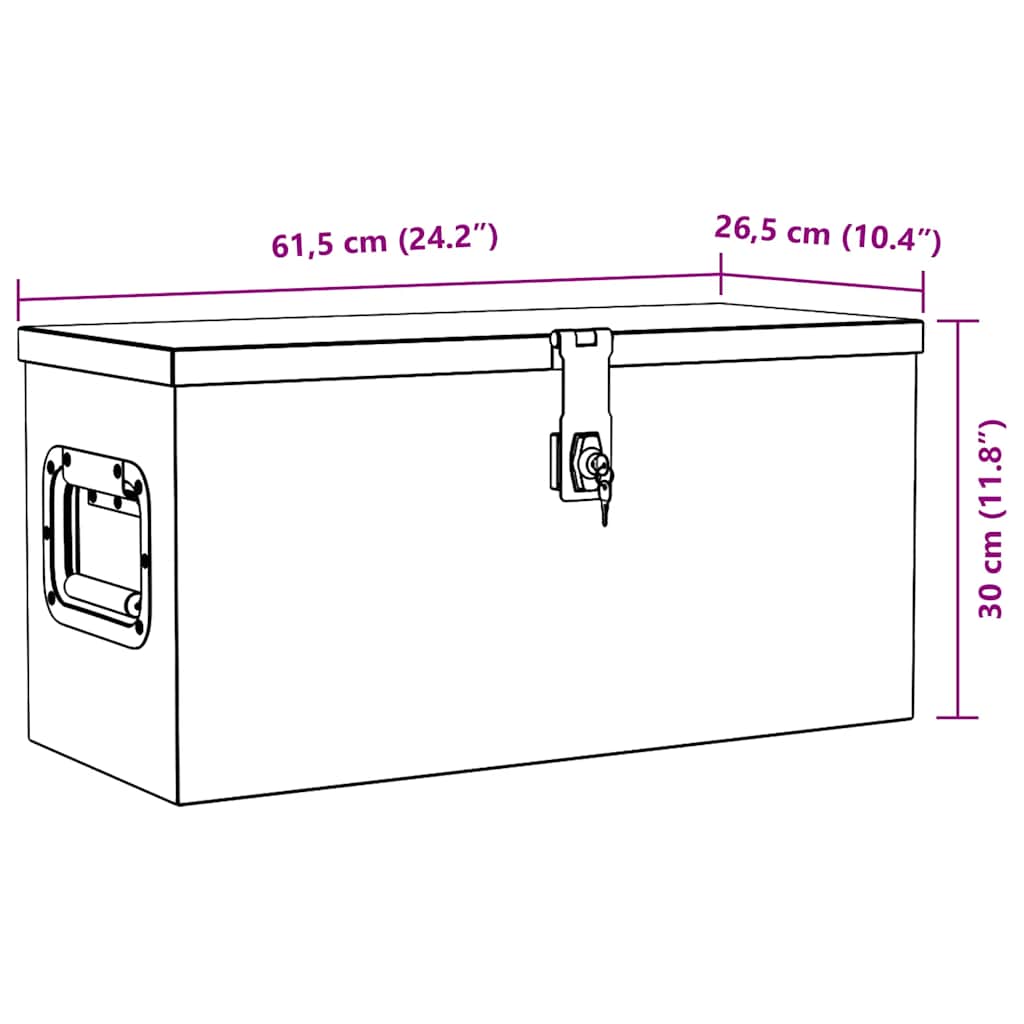 Aluminum Box 24.2"x10.4"x11.8" Silver