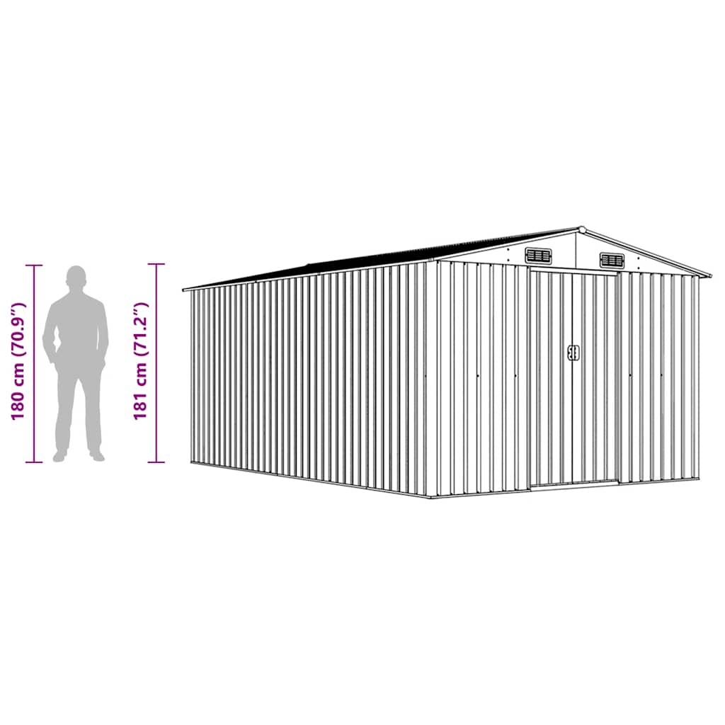 Garden Shed | Brown | Galvanised steel | Large | Durable | Garden Shed