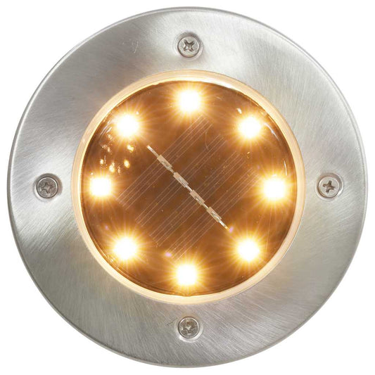 Solar Ground Light | Set of 8 | Warm white, Silver | PP | Compact
