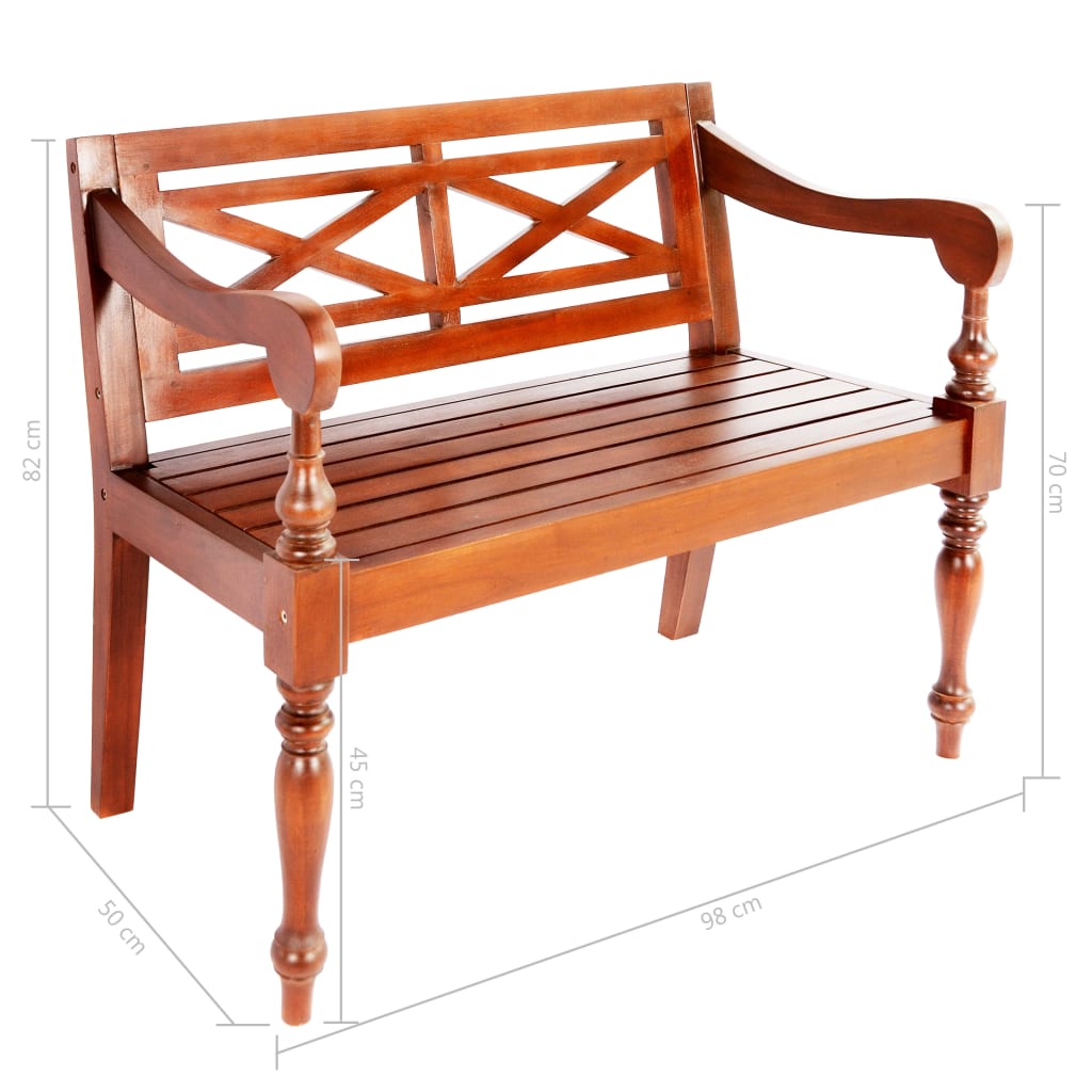 Bench | Dark Brown | Solid mahogany wood | Standard | Durable