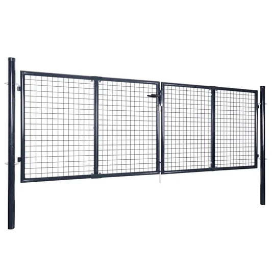 Mesh Garden Gate Galvanised Steel 300x75 cm Grey