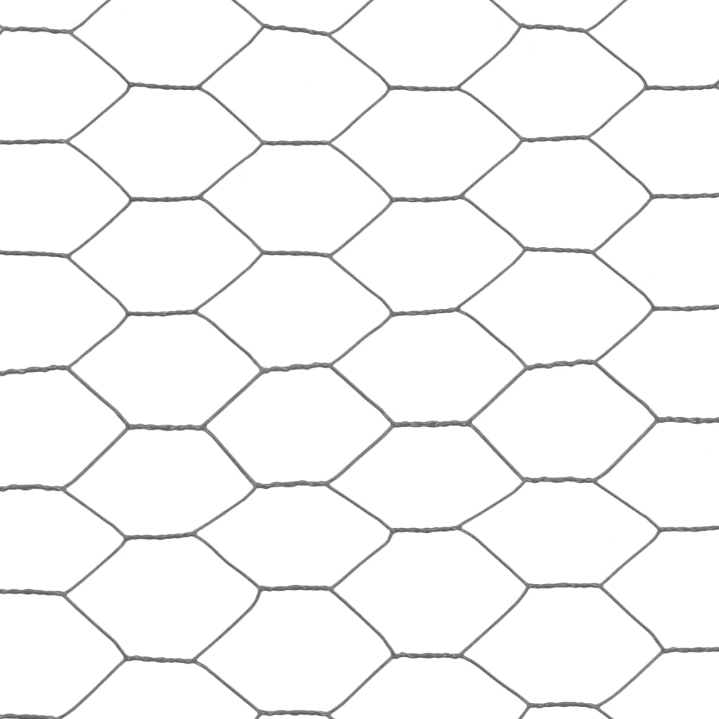 Chicken Wire Fence Steel with PVC Coating 25x1 m Grey