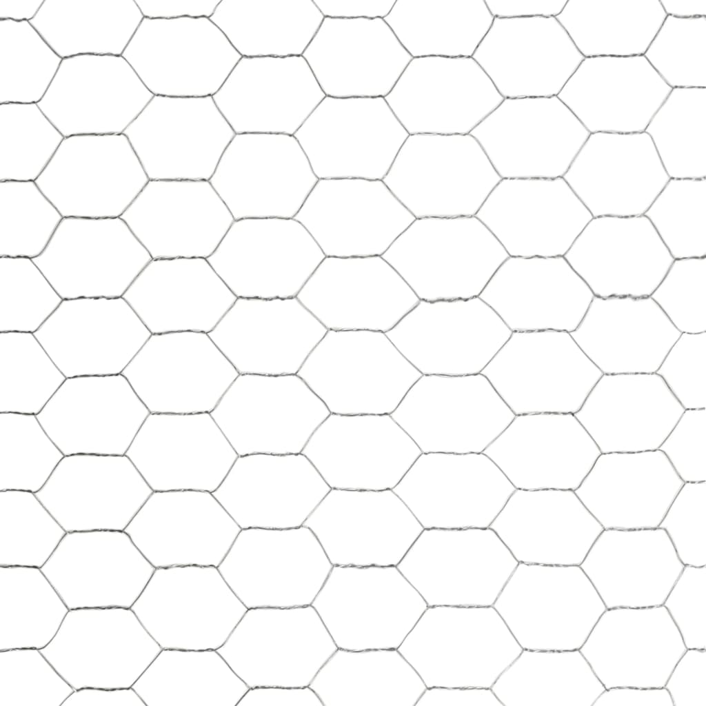 Chicken Wire Fence Galvanised Steel 25x1.2 m Silver