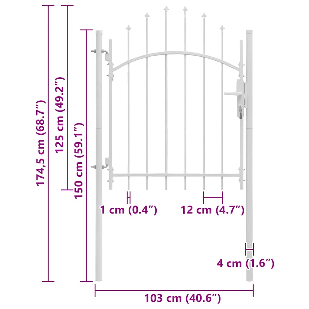 Garden Gate Woerden Steel 3.3x4.1'White