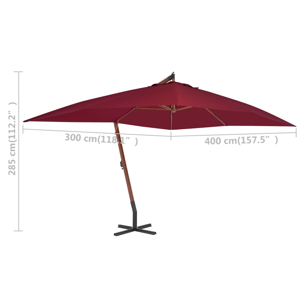 Cantilever Garden Parasol | Bordeaux red