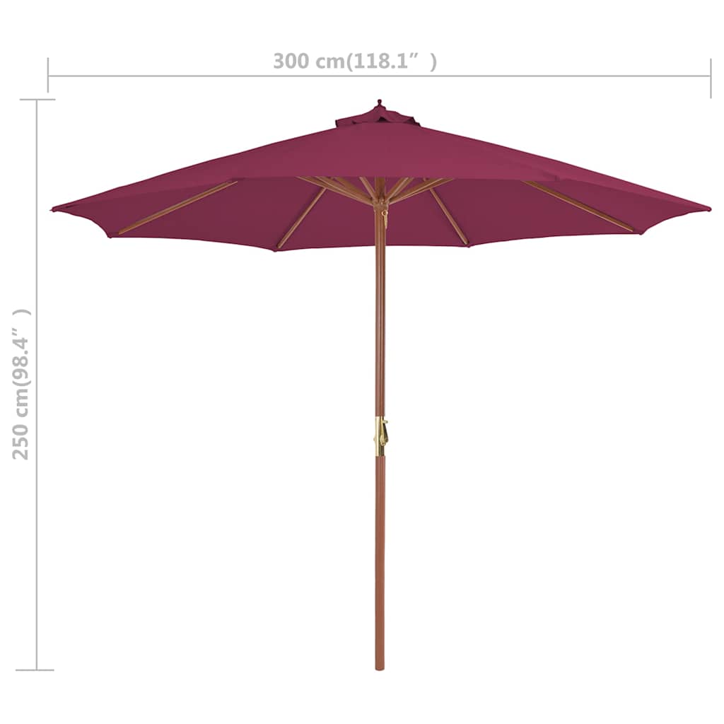 Garden Parasol | Bordeaux Red