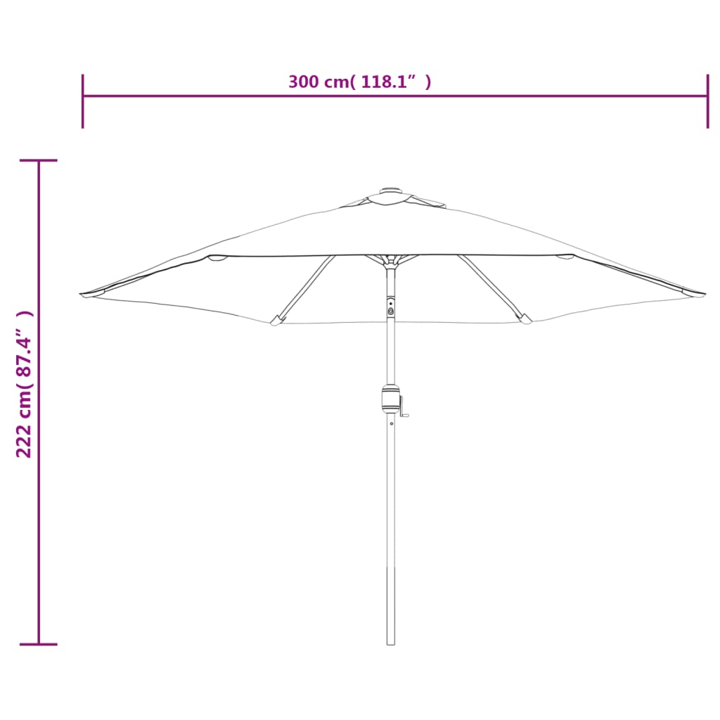 Garden Parasol | Anthracite | Polyester, Steel | 300 cm Diameter