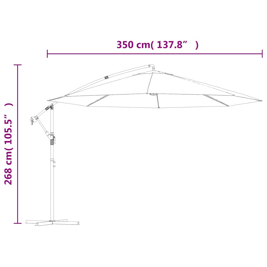 Cantilever Garden Parasol | Anthracite | Polyester and Metal | Large