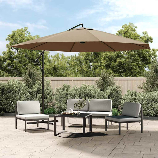 Cantilever Garden Parasol | Taupe | Polyester | Large | Tiltable